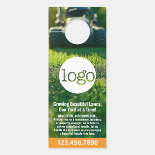 Lawn Services - Mowing, Edging Landscaping Logo Door Hanger