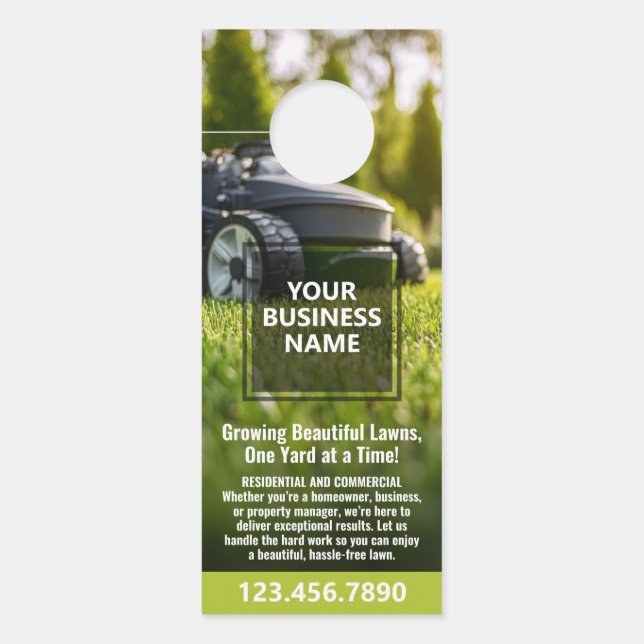 Lawn Services - Mowing, Edging, Maintenance Door Hanger (Front)