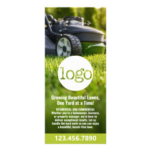 Lawn Services - Mowing, Edging, Maintenance Logo Rack Card