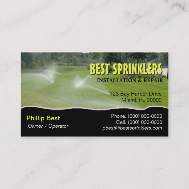 Lawn Sprinkler / Landscaping Business Card (Front)