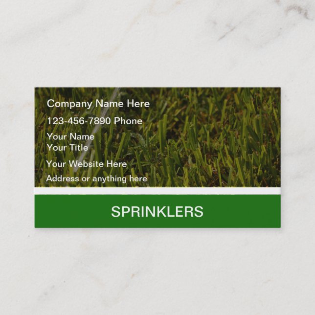 Lawn Sprinklers Business Cards (Front)