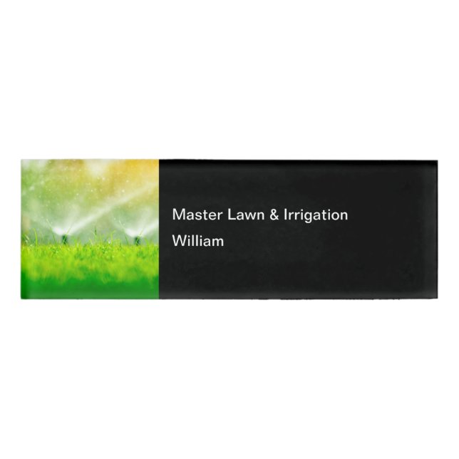 Lawn Sprinklers Irrigation Field Staff  Name Tag (Front)