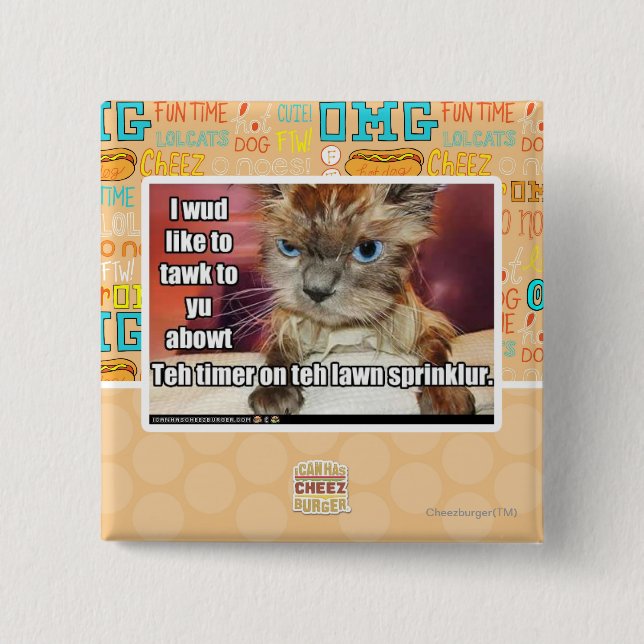 Lawn Sprinklur Timer 2 Inch Square Button (Front)