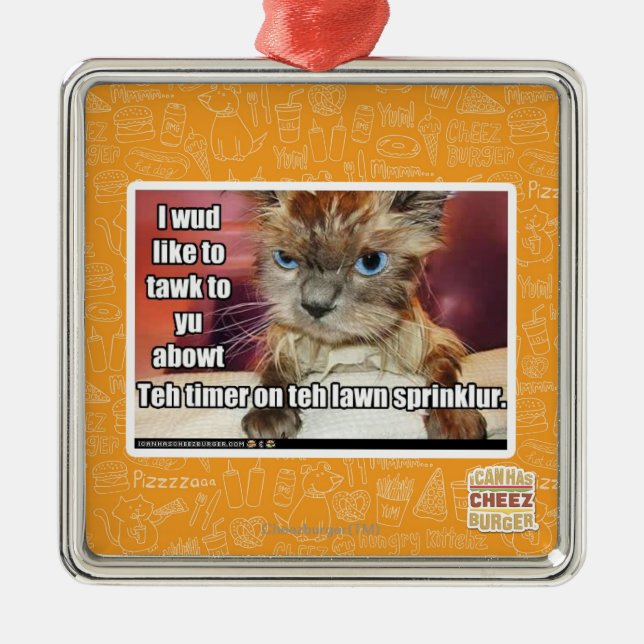 Lawn Sprinklur Timer Metal Ornament (Front)