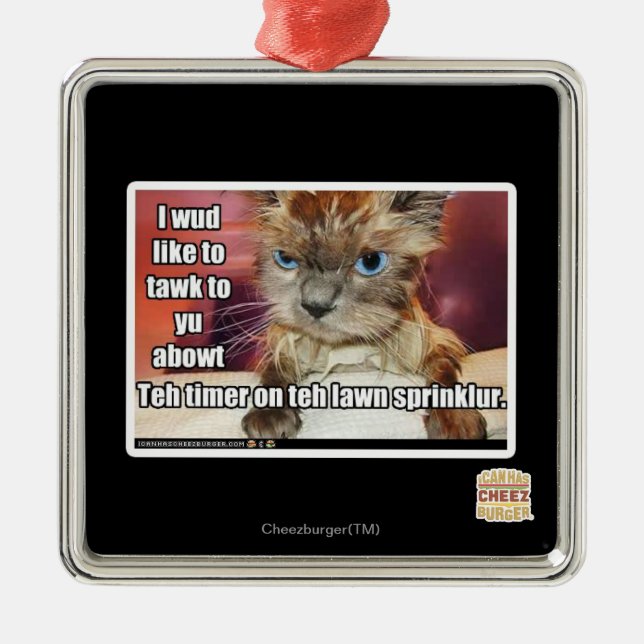 Lawn Sprinklur Timer Metal Ornament (Front)