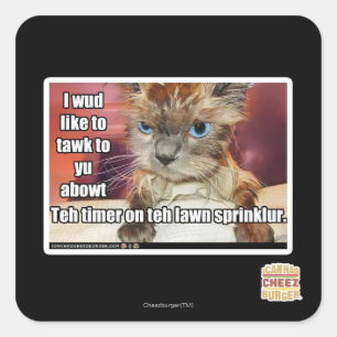 Lawn Sprinklur Timer Square Sticker