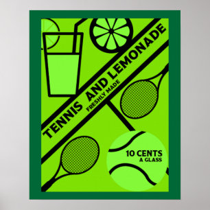 Lawn Tennis Player Graphic Art Poster