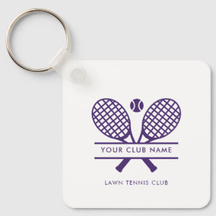 Lawn Tennis Team Purple Any Colour Custom Players Keychain