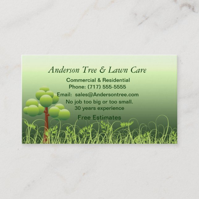 Lawn & Tree Service Business Card (Front)
