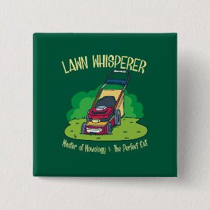 Lawn Whisperer Lawn Mower Garden Gardening 2 Inch Square Button