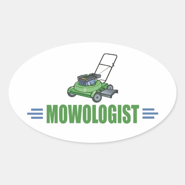 Lawn Yard Mowing, Mow Lawns, Landscaping Lawn Care Oval Sticker (Front)