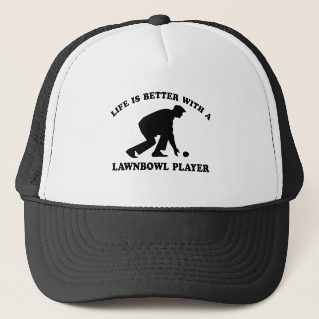 Lawnbowling vector designs trucker hat (Front)