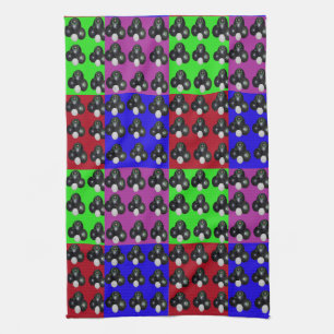 Lawnbowls Colourful Patchwork Pattern, Kitchen Towel