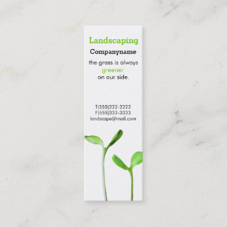 Lawncare  Landscaping Law green sprouts Mini Business Card