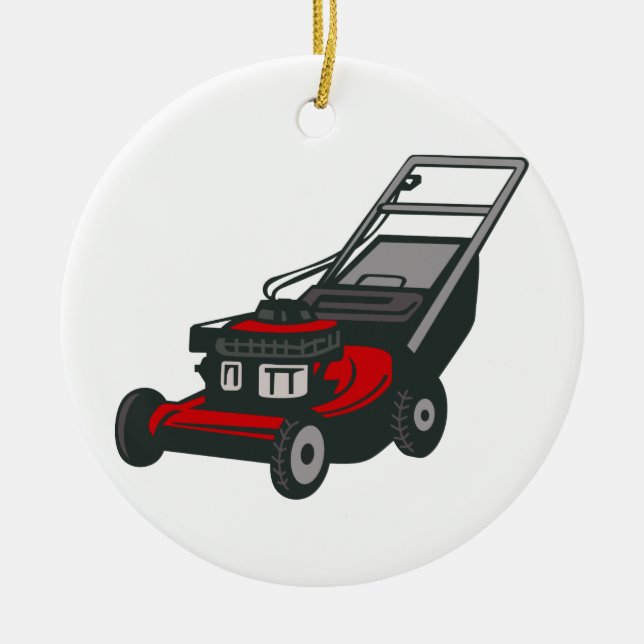 Lawnmower Ceramic Ornament (Front)