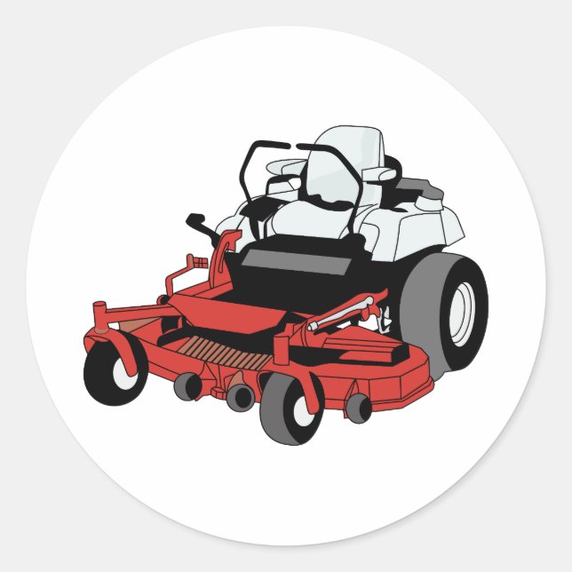 Lawnmower Classic Round Sticker (Front)