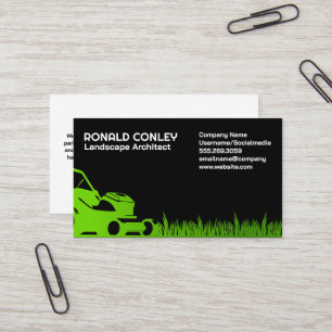 Lawnmower Grass   Landscaper Business Card