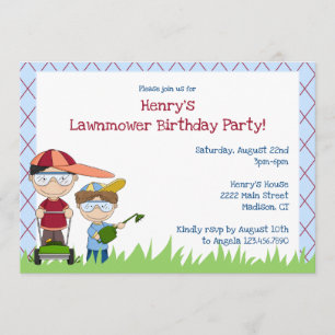 Lawnmower Lover Birthday Party Invitation