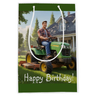 Lawnmower Man Birthday Medium Gift Bag