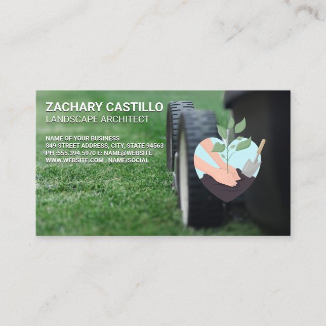 Lawnmower | Planting Tree Business Card (Front)