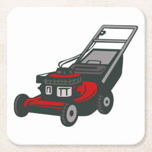 Lawnmower Square Paper Coaster
