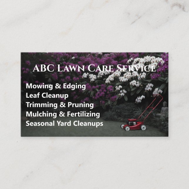 Lawnpro Premium Service Business Card (Front)