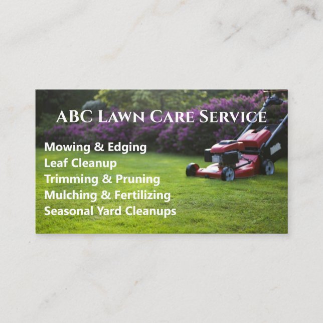 Lawnpro Premium Service Business Card (Front)