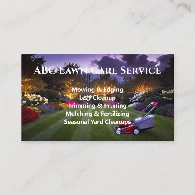 Lawnpro Premium Service Business Card (Front)
