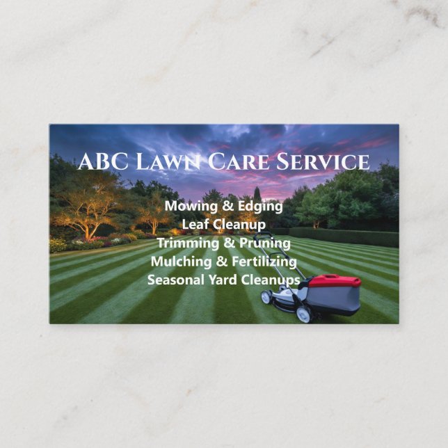 Lawnpro Premium Service Business Card (Front)
