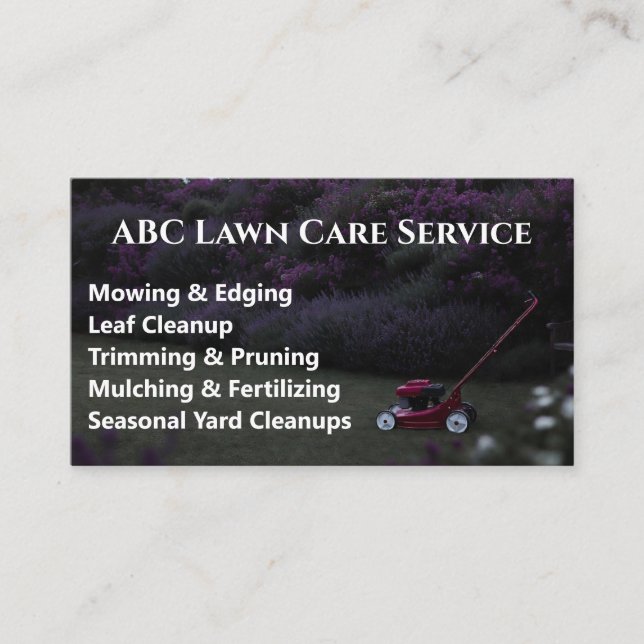 Lawnpro Premium Service Business Card (Front)