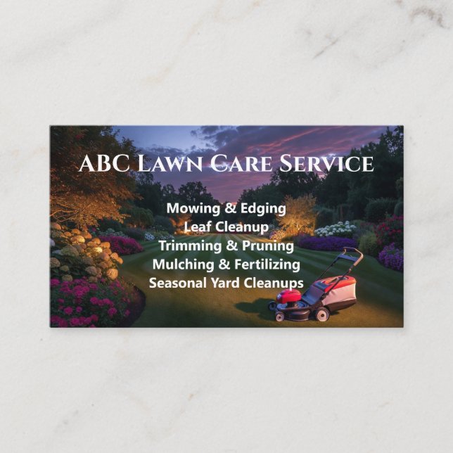 Lawnpro Premium Service Business Card (Front)