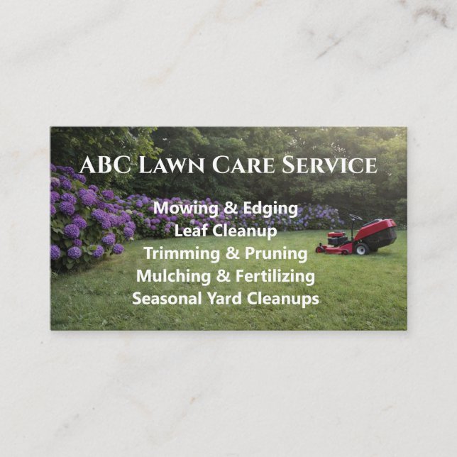 Lawnpro Premium Service Business Card (Front)