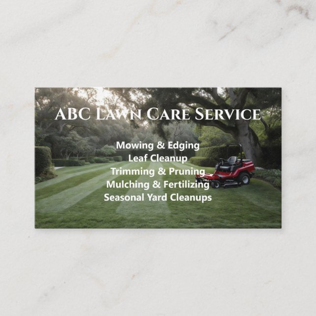 Lawnpro Premium Service Business Card (Front)