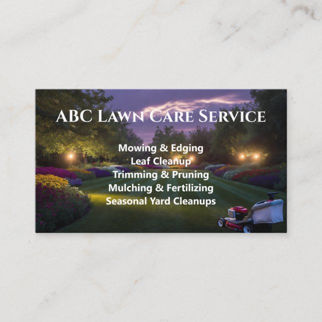 Lawnpro Premium Service Business Card (Front)