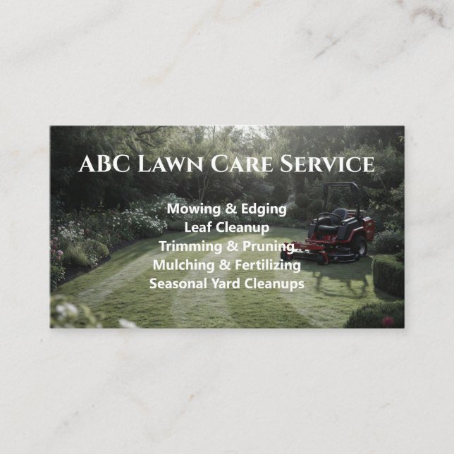 Lawnpro Premium Service Business Card (Front)