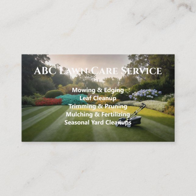 Lawnpro Premium Service Business Card (Front)