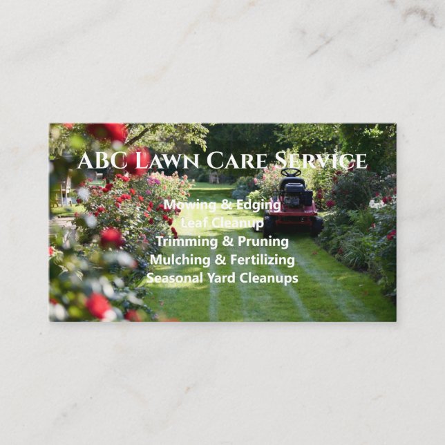 Lawnpro Premium Service Business Card (Front)