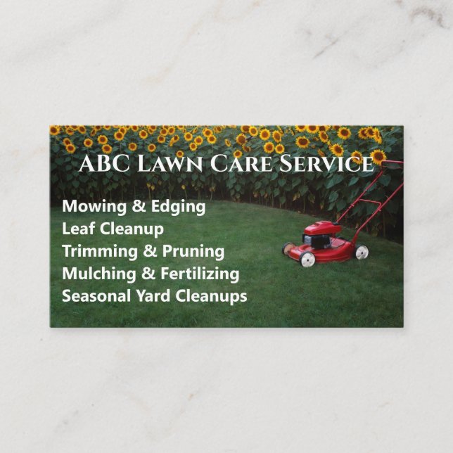 Lawnpro Premium Service Business Card (Front)