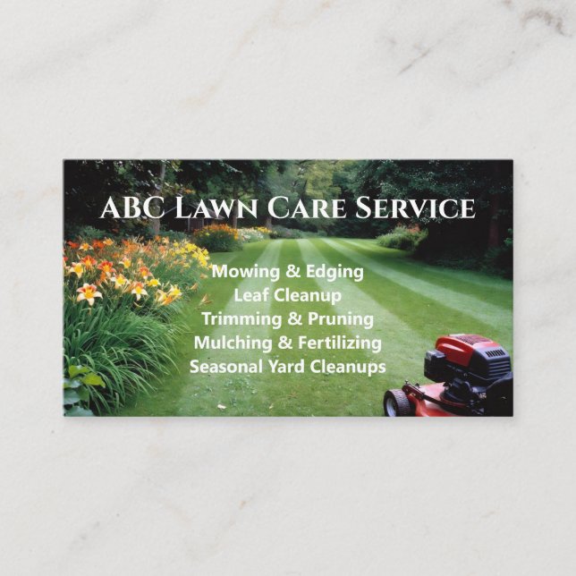 Lawnpro Premium Service Business Card (Front)