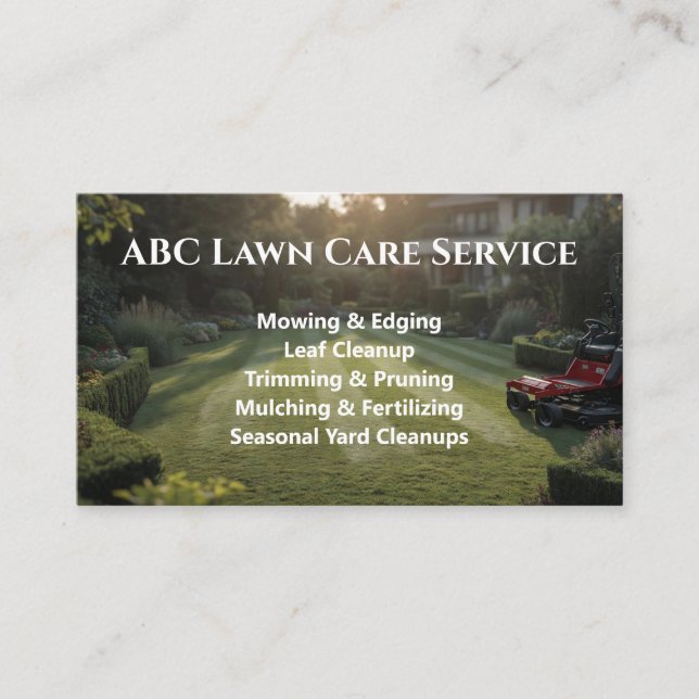Lawnpro Premium Service Business Card (Front)