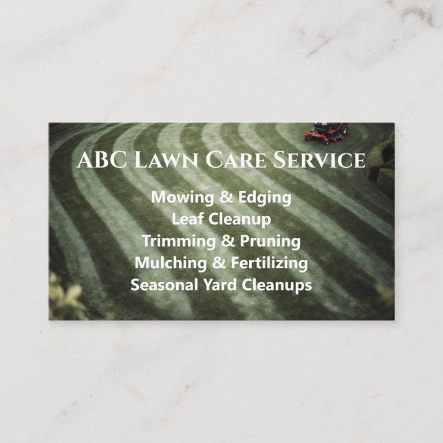 Lawnpro Premium Service Business Card (Front)
