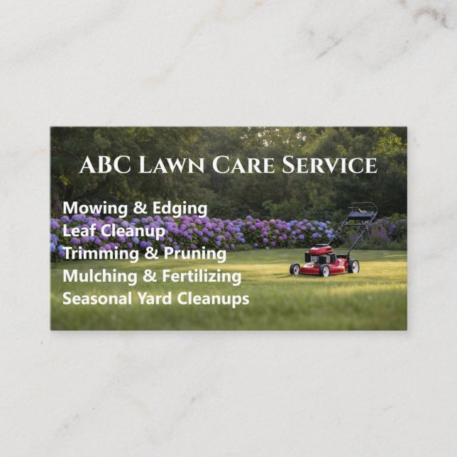 Lawnpro Premium Service Business Card (Front)