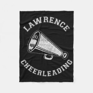 Lawrence Cheer Distressed Retro 90's Cheerleader Fleece Blanket