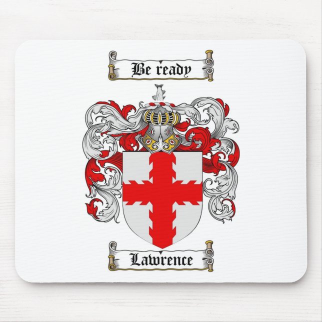 LAWRENCE FAMILY CREST -  LAWRENCE COAT OF ARMS MOUSE PAD (Front)