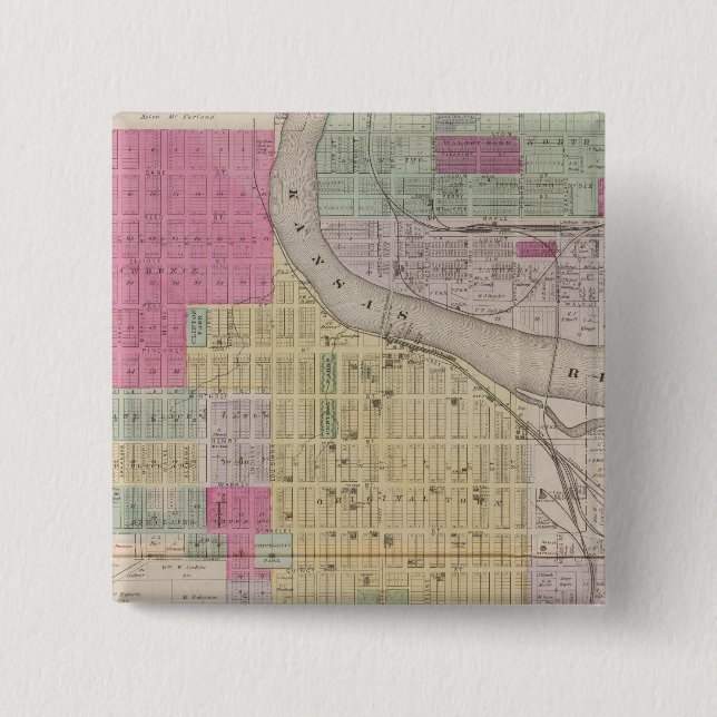Lawrence, Kansas 2 Inch Square Button (Front)