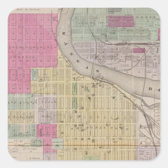 Lawrence, Kansas Square Sticker (Front)