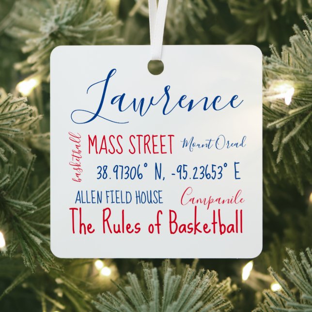 Lawrence Kansas Subway Art Metal Ornament (Insitu)