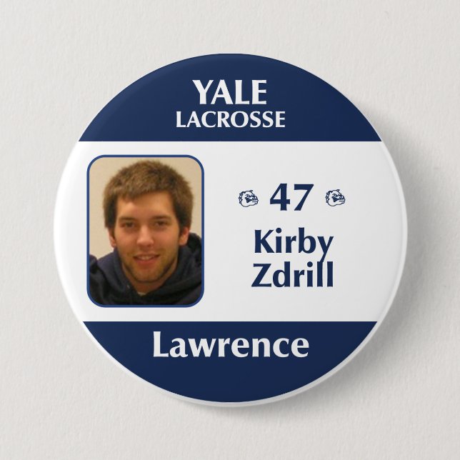 Lawrence - Kirby Zdrill 3 Inch Round Button (Front)