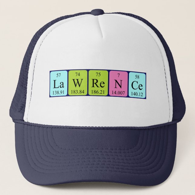 Lawrence periodic table name hat (Front)