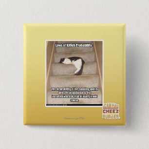 Laws of Kitteh Probability 2 Inch Square Button
